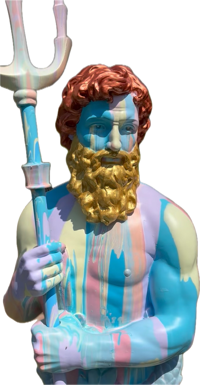 Poseidon God of the Sea Grand-Scale Statue - One-of-a-Kind Custom Art